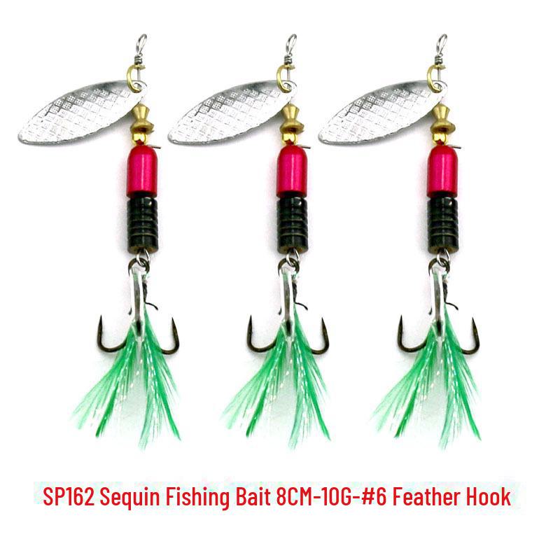 

Композитная приманка с пайетками: Набор для дальнего заброса с перьевым крючком и искусственной наживкой. SP162