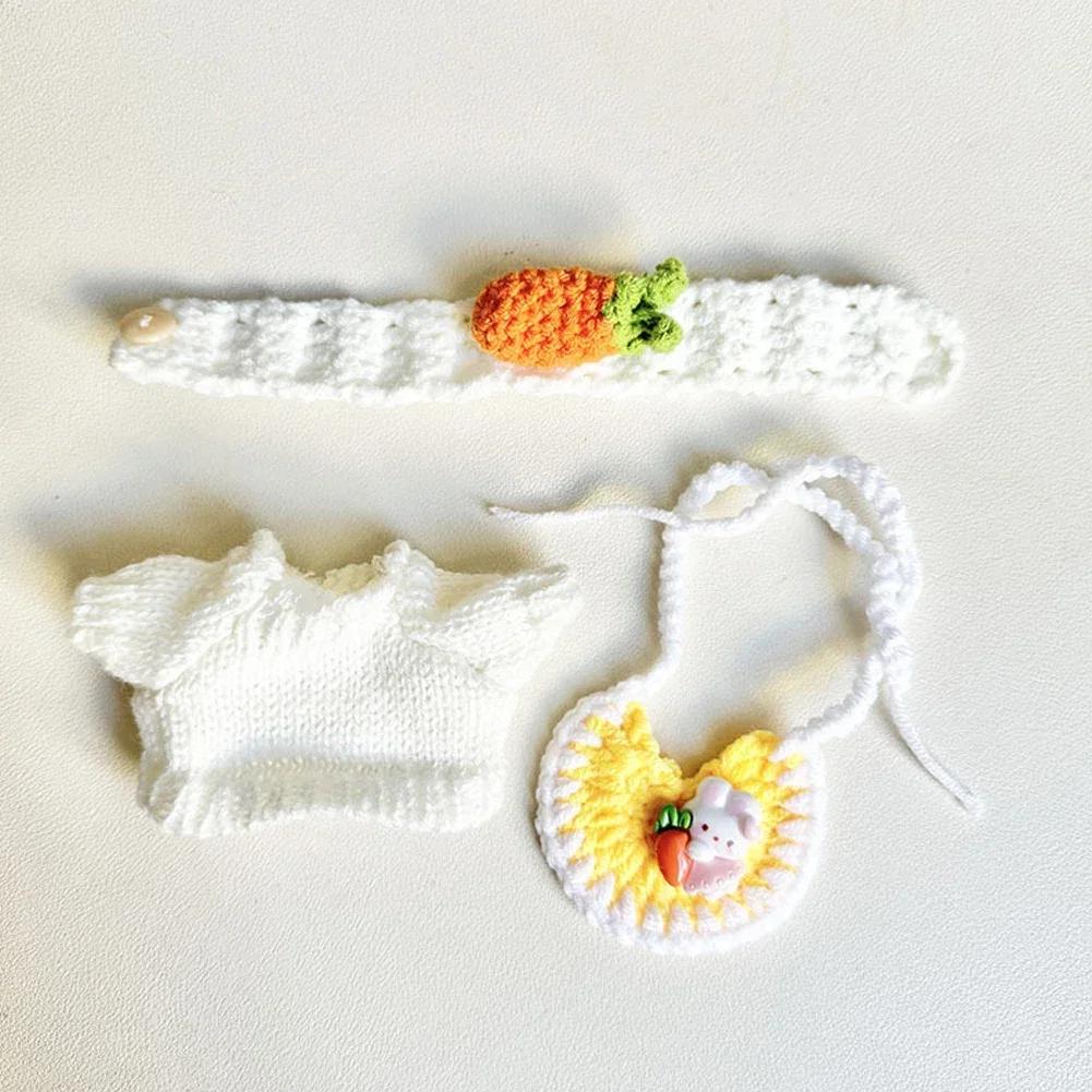 17cm Mini Plush Doll'S Clothes Outfit Accessories For Korea Kpop Exo Labubu Idol V1 V2 Sweater Headband Set Clothing Gift