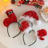 Cute Sequin Merry Christmas Headbands Red Festival Christmas Hat Hair Hoop Dress Up New Year Christmas Decor Gifts