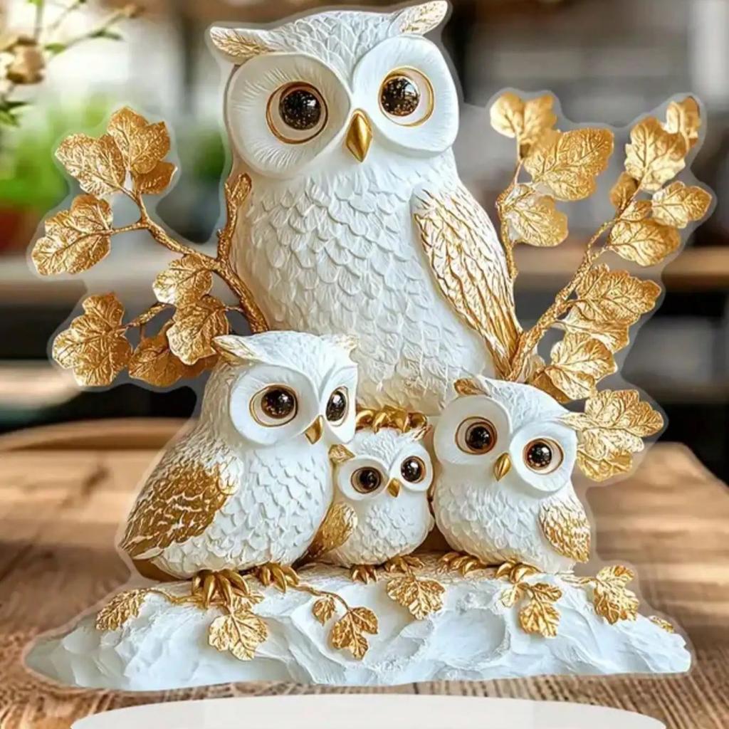 Statua Sowy o Tematyce Anime Świąteczna Dekoracja Biurka Kolekcjonerski Prezent Świąteczny Idealna na Ozdobę i Dekorację