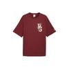 X Staple Graphic Tee Letter Print Crew Neck Short Sleeve T-Shirt Men Tops Burgundy 622201-22