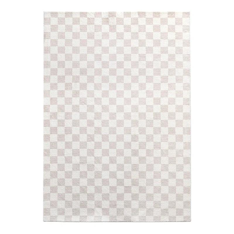 Fashion Retro Checkerboard Pashmina Thickened carpets for Living Room Bedroom Soft Fluffy Bedside mats Plush Large area rugs