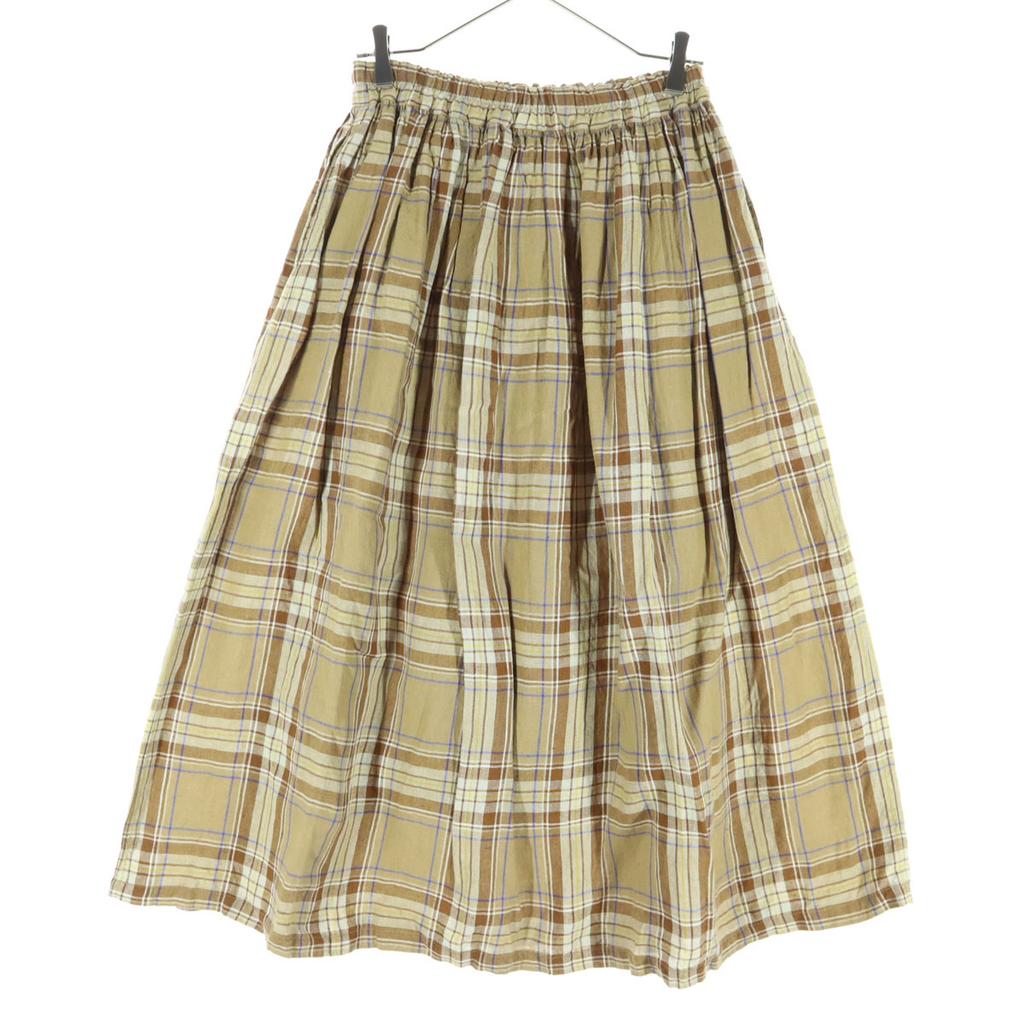 Beauty Products ICHI Antiquites Made In Japan Check Pattern Long Length Flare Skirt Women Used