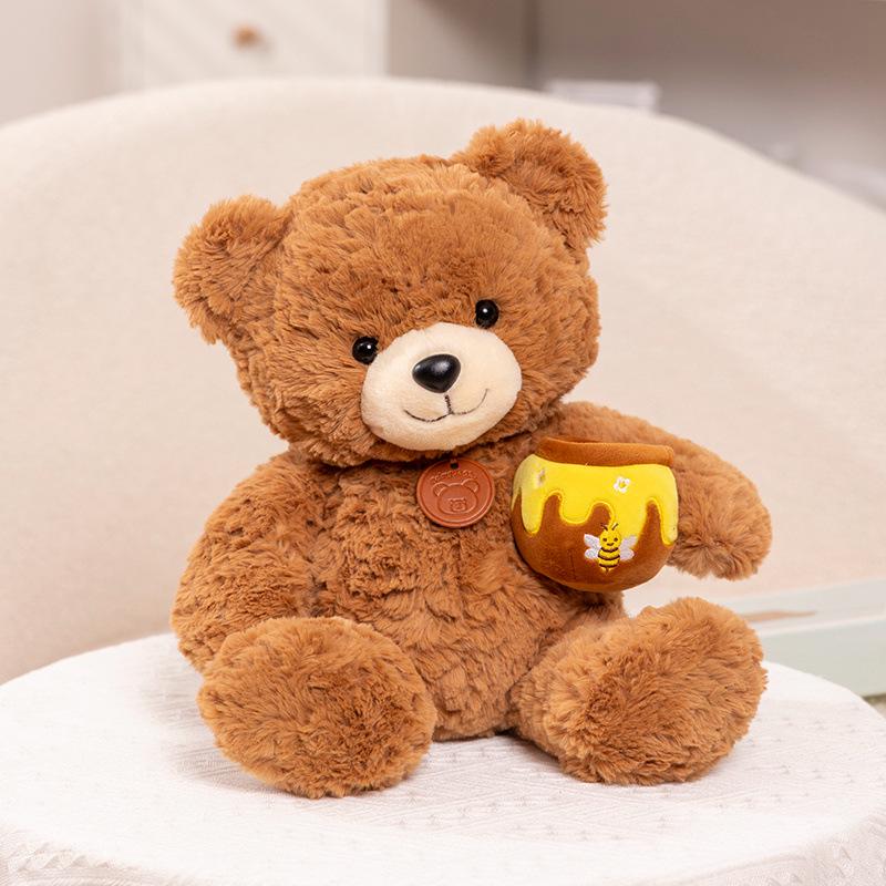 

Adorable Bear Plush Toy - Cute Honey Pot Teddy for Kids 22cm (0.18kg)