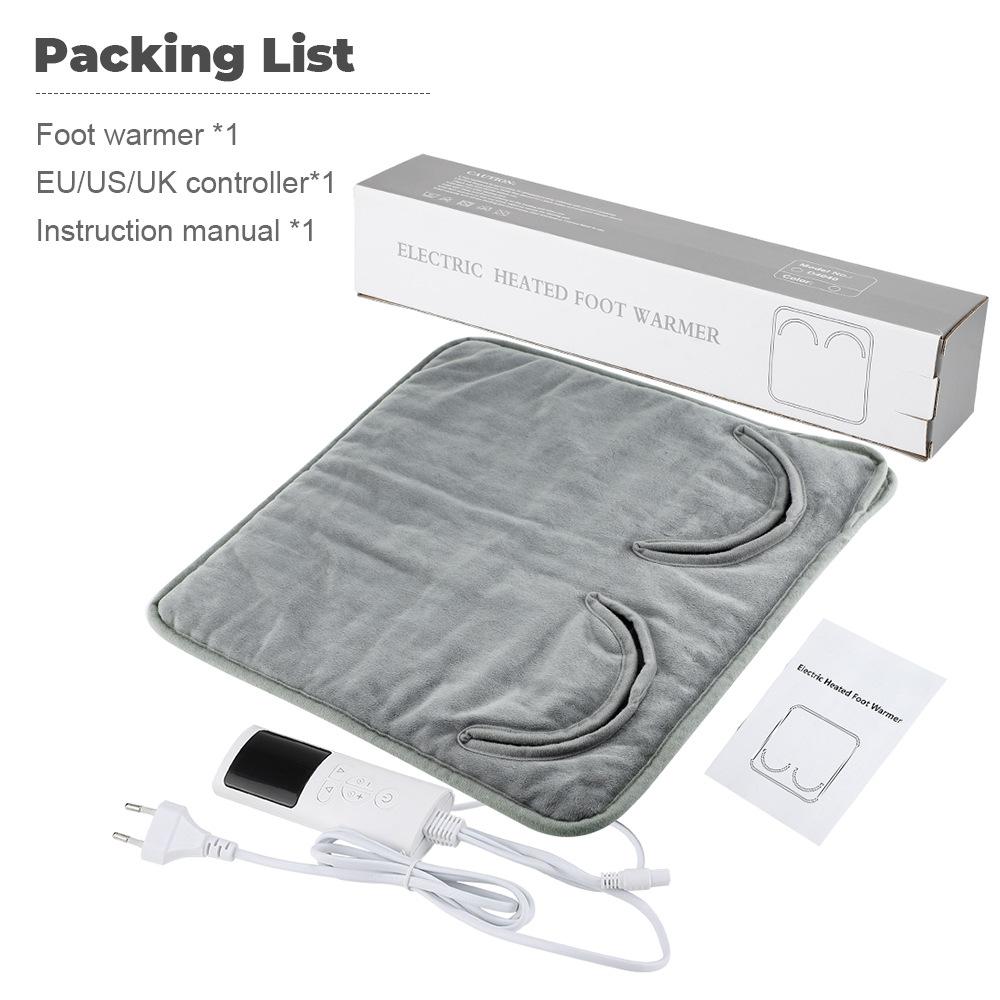 Electric Heated Foot Warmer for Feet Fast Heating Pad with LCD Display &Non-Slip Overheat Protection Washable Foldable Protable