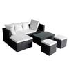 VidaXL Salon de jardin 4 pcs avec coussins Résine tressée Noir 42586