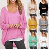 Elegant Women Plus Size Long Sleeve Pullover T-shirt With Loose Baggy Casual Fit