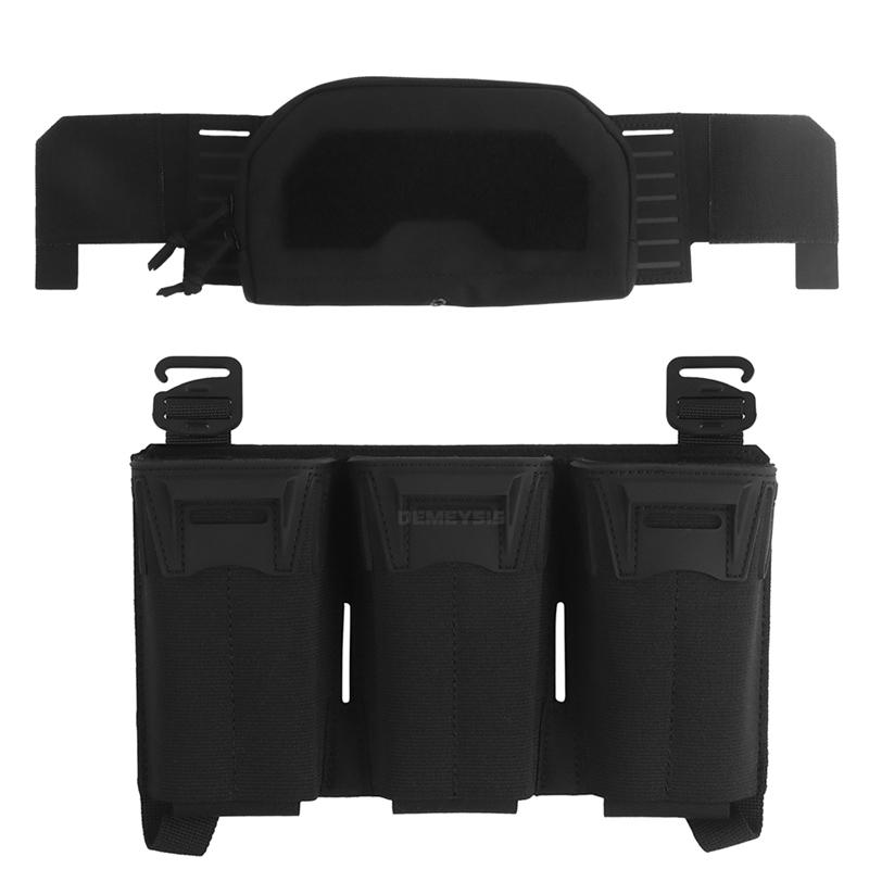 Tactical 2Nd Layer Admin Pouch with Multi-caliber Triple Mag Pouch for M4 5.56 PCC 9mm Pouches Aifsoft Plate Carrier Front Bag