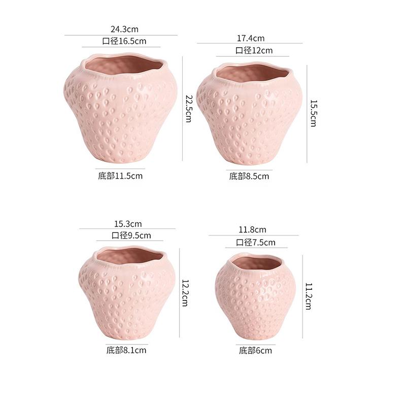 European Style Ceramic Strawberry Vase Colorful Potted Ornaments Living Room Dining Table Hydroponic Flower Ware Strawberry Vase