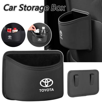 Car Door PU Leather Trash Can Auto Hanging Rubbish Storage Bag For Avalon Verso Fortuner 4Runner Highlander Land Cruiser