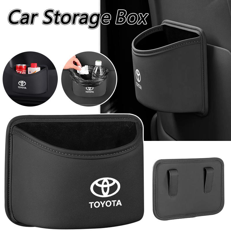 Car Door PU Leather Trash Can Auto Hanging Rubbish Storage Bag For Toyota Avalon Verso Fortuner 4Runner Highlander Land Cruiser