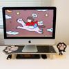 Luminous Cat Paw Acrylic Monitor Riser & Storage Shelf