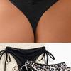 New Solid Color Sexy Swimsuit Strap Tether Wrinkled Swimming Trunks Women