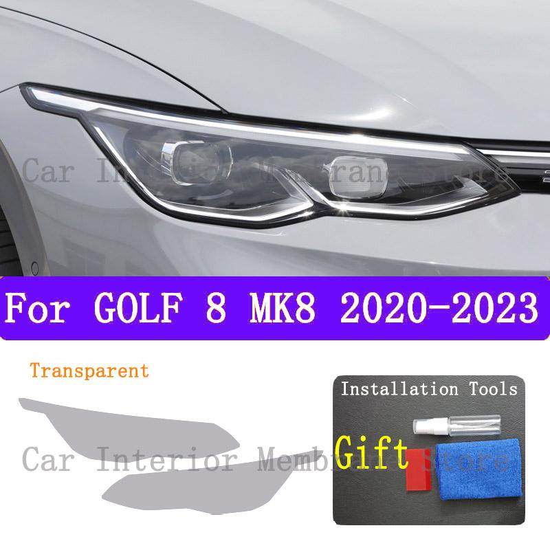 For GOLF 8 MK8 Car Exterior Headlight Anti-scratch Front Lamp Tint TPU Protective Film Repair Accessories