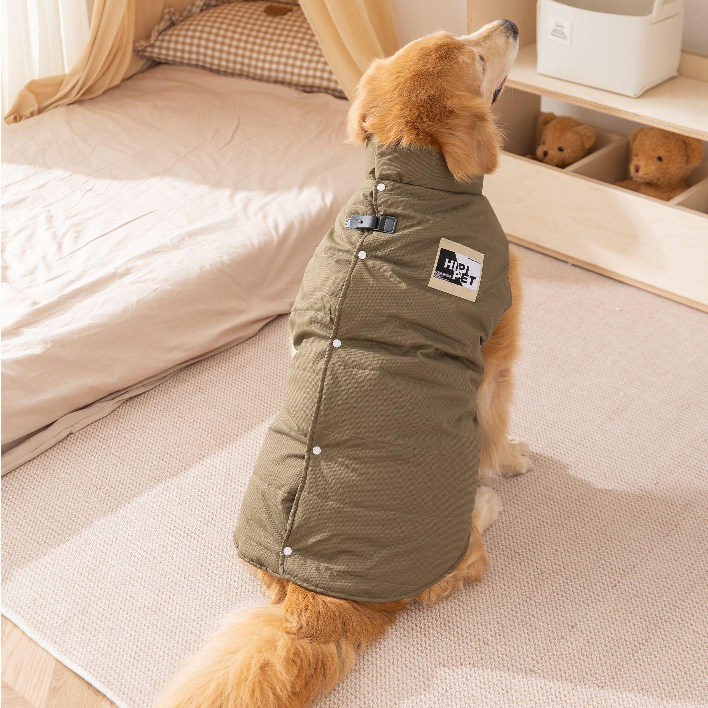 

Autumn Dog Clothes Winter Large Dog Clothing Accessories Pet Big Dogs Vest Coat Keep Warm Pet Dogs Costume Product Supplies 6XL зелений