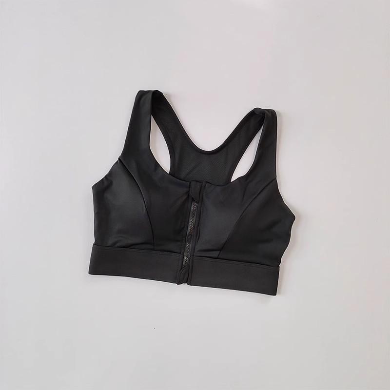 High Impact Front Zipper Sports Bra Shockproof Quick Dry Yoga Top for Women Running Vest Fitness Underwear