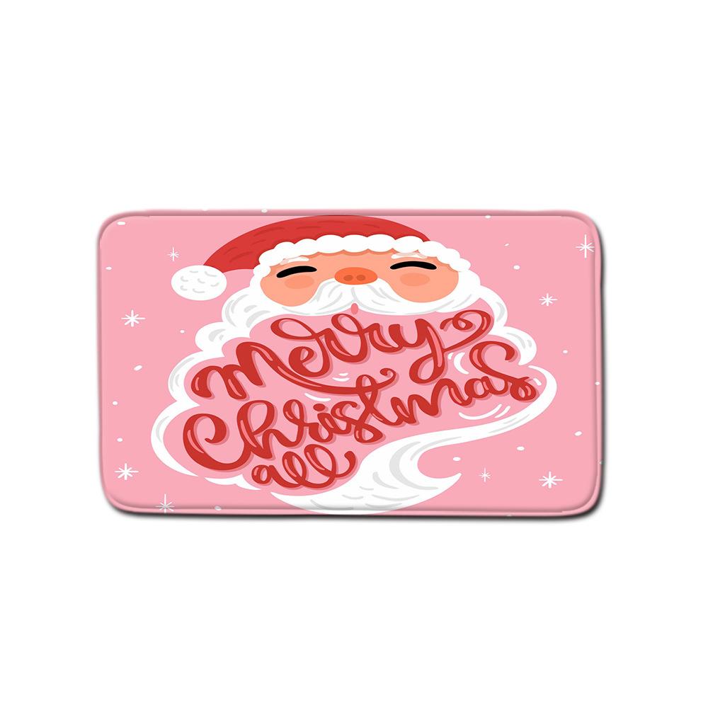 3D Digital Printing Christmas Waterproof Shower Curtain Four-Piece Bathroom Non-Slip Door Mat Bedroom Living Room Floor Mat Carpet