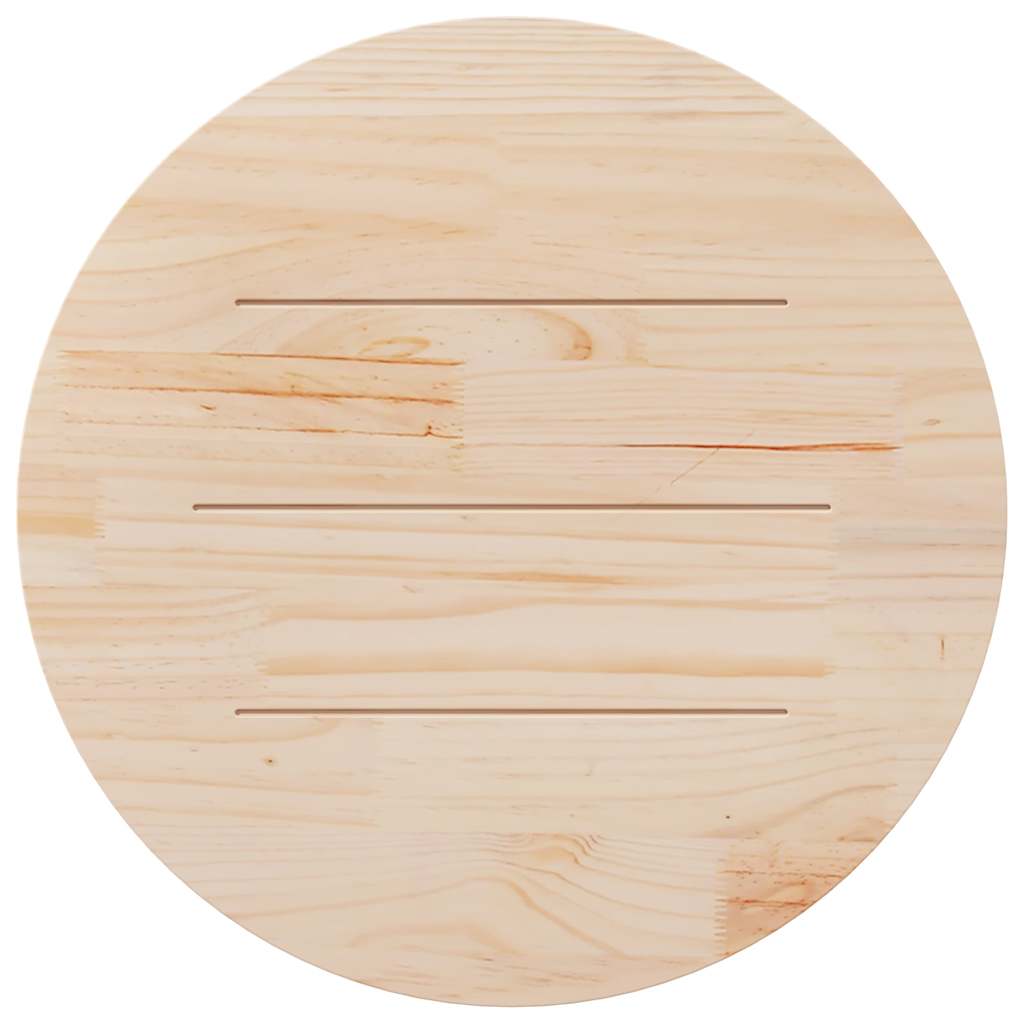 Table Top White Ø80x2.5 cm Solid Pine Wood