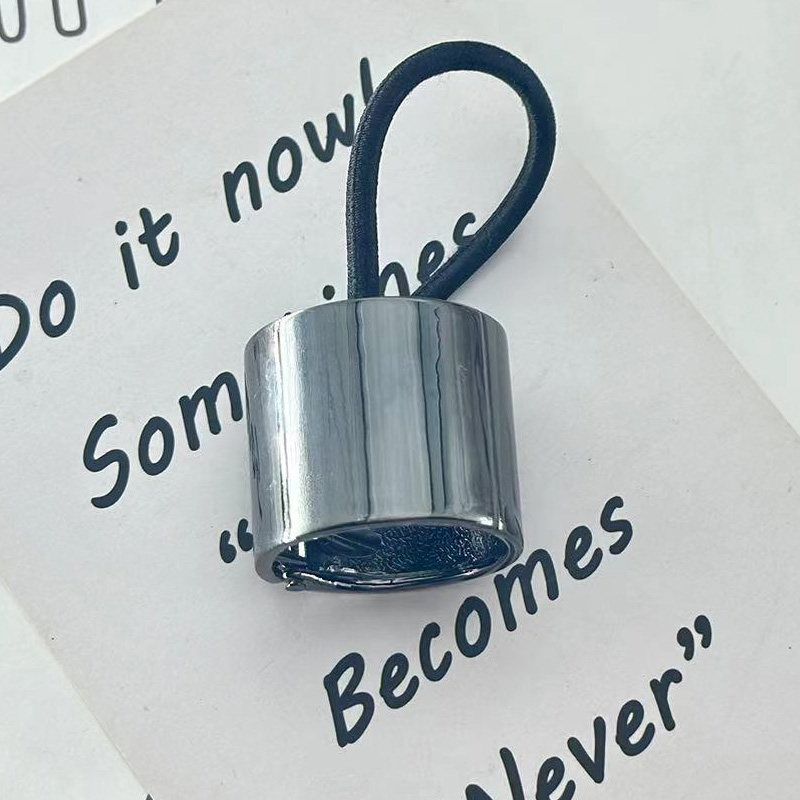 Minimalist Cylindrical Alloy Hair Rope Hair Rope Hair Ring Hair Accessories Head Accessories High Horse Tail Buckle Rubber Band Female Metal Hair Clip