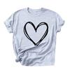 Womens Fashion Women Valentine's Day Print Sleeve T-shirt Novelty Graphic Summer Savings Clearance Summer Tops for Streetwear