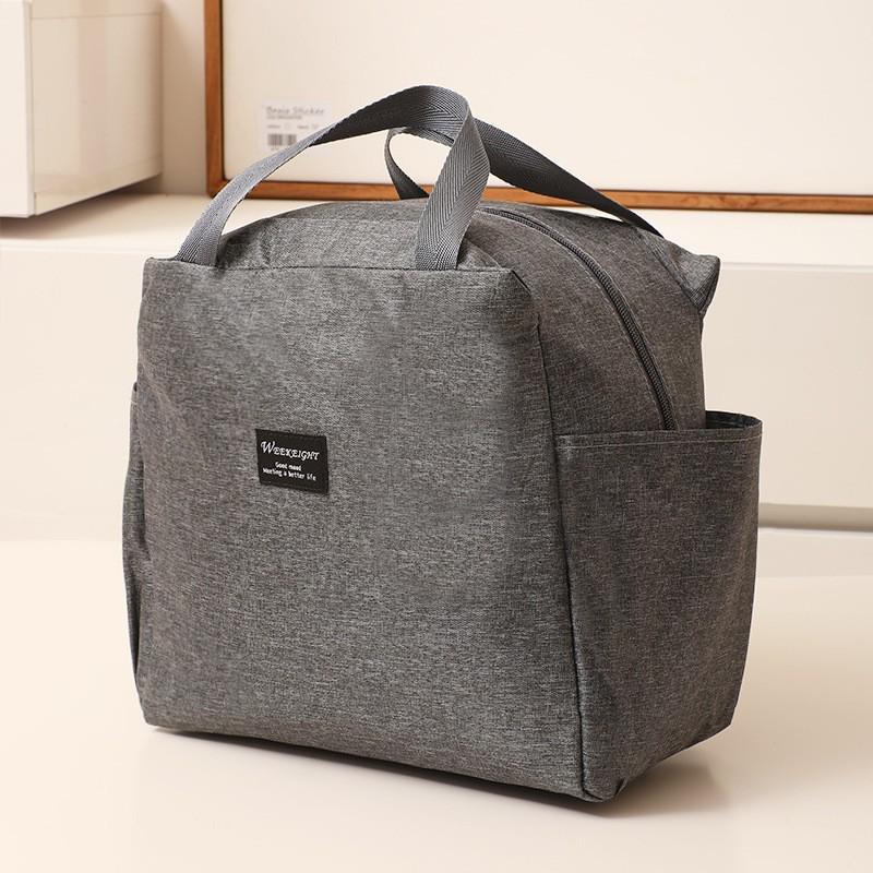 

Insulated Large Capacity Lunch Bag with Aluminum Foil for Work and Outdoor Use серый