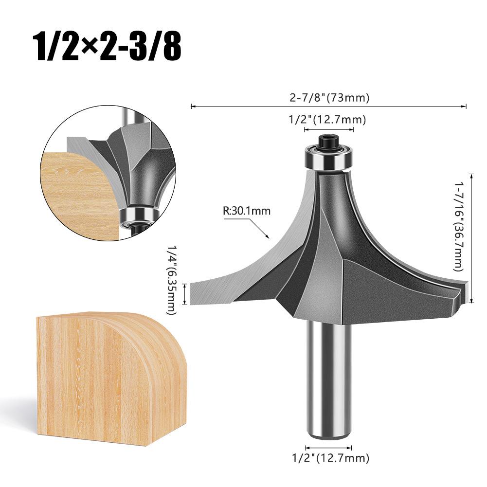 1/2 Handle Fillet Cutter Chamfering Milling Cutter, Commonly Used Fillet Cutter Preferably Tungsten Steel Alloy Fillet Cutter Trimming Machine Tool