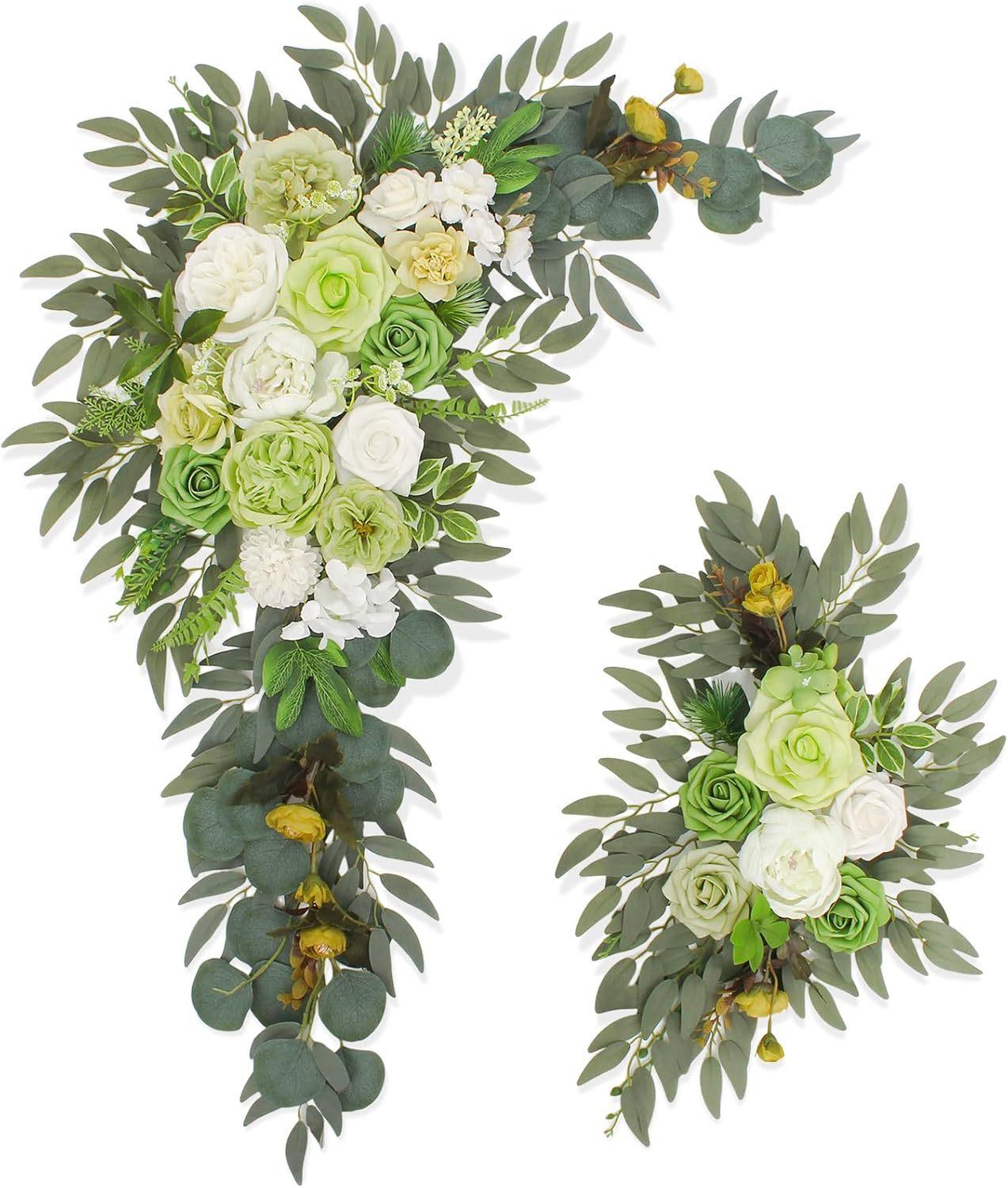 

Свадебная арка на открытом воздухе Цветочная приветственная арка Дверь Ворота Банкетный стиль Цветочное украшение Моделирование Поставка цветов зелёный