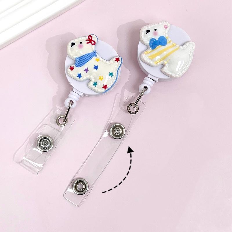 Cute Dog Design Medical Staff ID Badge Holder Retractable Name Tag ID Badge Reel Anti-loss Badge Holder Back To School Supplies