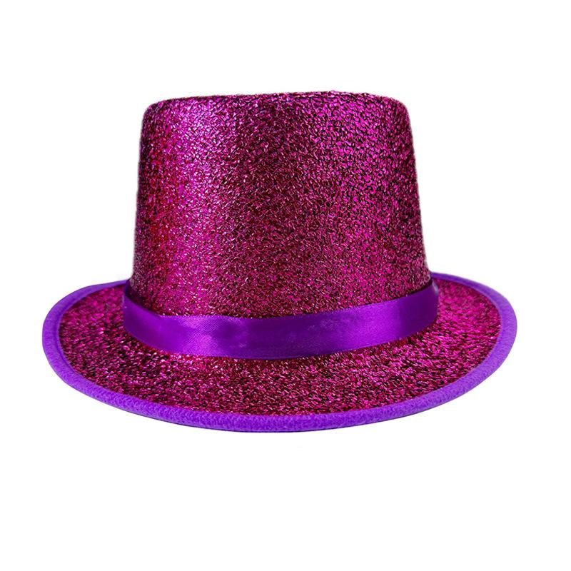 Top Hat Sparkling Glitter Party Hat Lincoln Hat Lightweight For Costumes Performances Parties