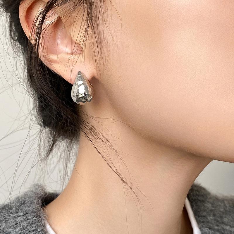 18k Real Gold Electroplating Rhombus Cut Water Drop Earrings European and American Earrings Earrings Women