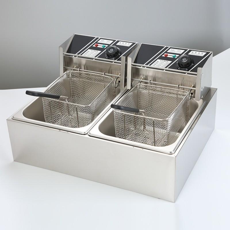 Desktop Stainless Steel Electric Deep Fryer Large Capacity French Fry Machine Multi Functional Kitchen Heating Cooker