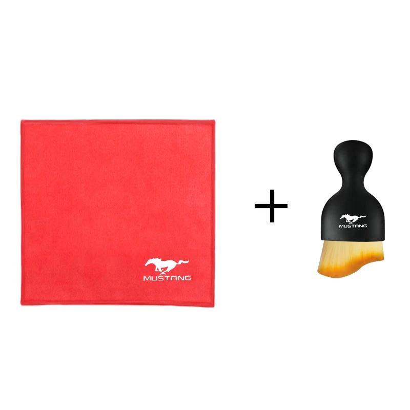 New 2026 Car Sticker 2025 Hot Car Towel Cleaning Drying Cloth With Duster Clean Brush for Ford Mustang Shelby GT 350 500 Cobra 2
