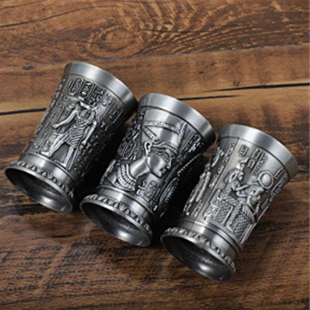 Egypt Myth Retro Metal Cup Non-slip Small Cocktail Cup Personality 3D Wine Glass  Wine