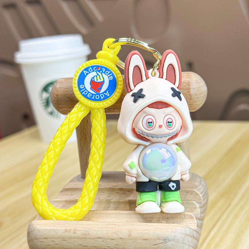 LABUBU Tlukot Srdce Makronka Slepá Krabička Klíčenka - POPMART Bubble Mart Série Vinylová a Plyšová Panenka