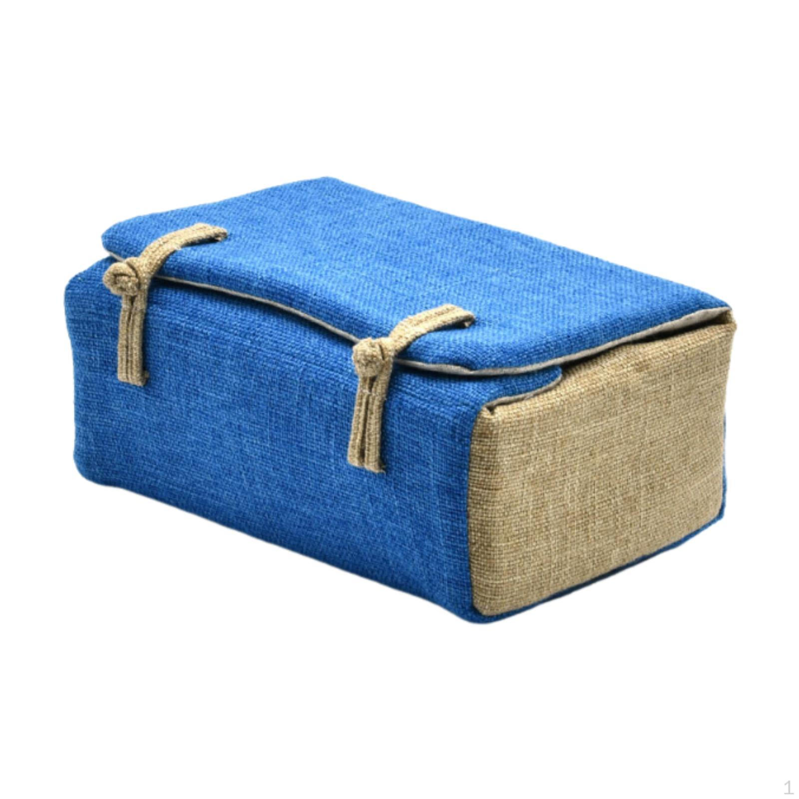 

Chinese Kung Fu Tea Wierebag Button Design Pot Cups Set Organizer Travel Pocket with for Blue