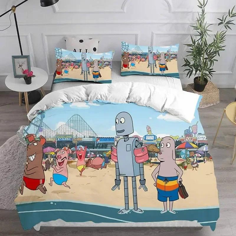 Cartoon Robot Dreams Bedding Set Comforter Quilt Bed Cover Duvetcover Pillow Case Queen King Sets Kids Adult Size Home Textiles