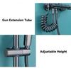 Stainless Steel Bathroom Showerhead Set Thermostatic Digital Display Showerhead Piano Key Advanced Shower Set