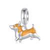 WOSTU 925 Sterling Silver Dog Charms Yellow Corgi Pendant Pink Pet Paw Dachshunds Shih Tzu Dog Dalmatian Bead Fit DIY Bracelet2