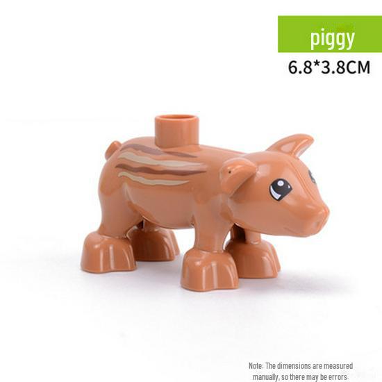 Lego-Compatible Large Animal Accessories Building Blocks for Kids' Prairie, Ocean, Jungle Simulations, Ages 3+