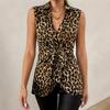 Leopard print vest slim large size summer sleeveless new bottoming shirt foreign style top with suspenders inside and T-shirt outside