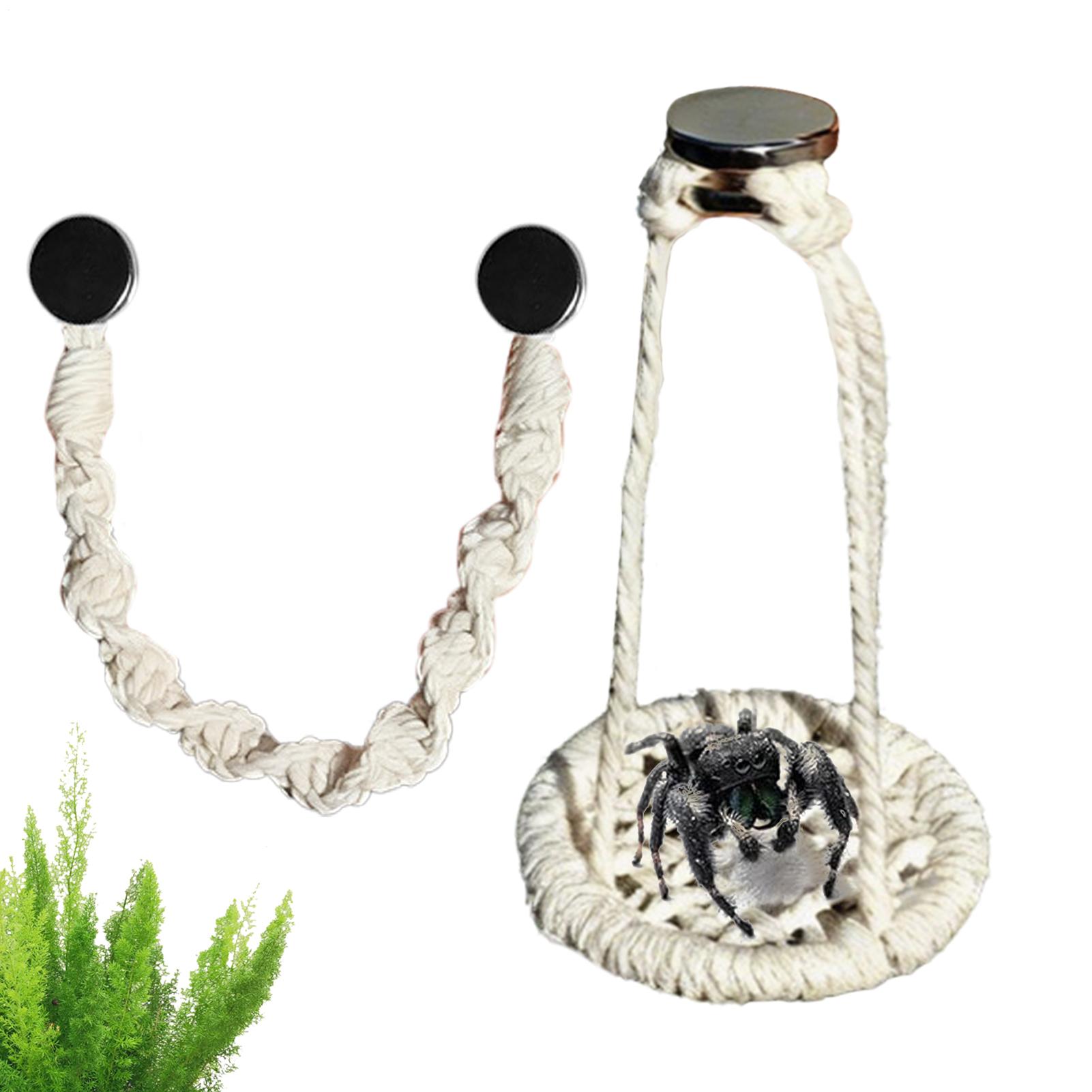 Jumping Spider Bridge 2 Pieces Cotton Rope Natural Handmade Hammocks Jumping Spider Accessories For Walking Camping Travel Daily bianco