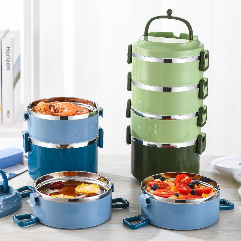 3 Layer Insulated Lunch Box 304 Stainless Steel Leakproof Large Capacity Bento Container Gift for Students Office Workers