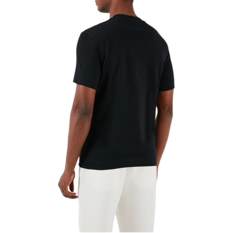 Emporio Armani Solid Color Round Neck Logo Fitted Short Sleeve T-Shirt Men Tops Black 3D1TH0-1JOCZ-0999