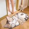Cartoon Cat Bathroom Mat, Shower Room Water-absorbing and Wear-resistant Floor Mat, Room Dirt-resistant Door Mat