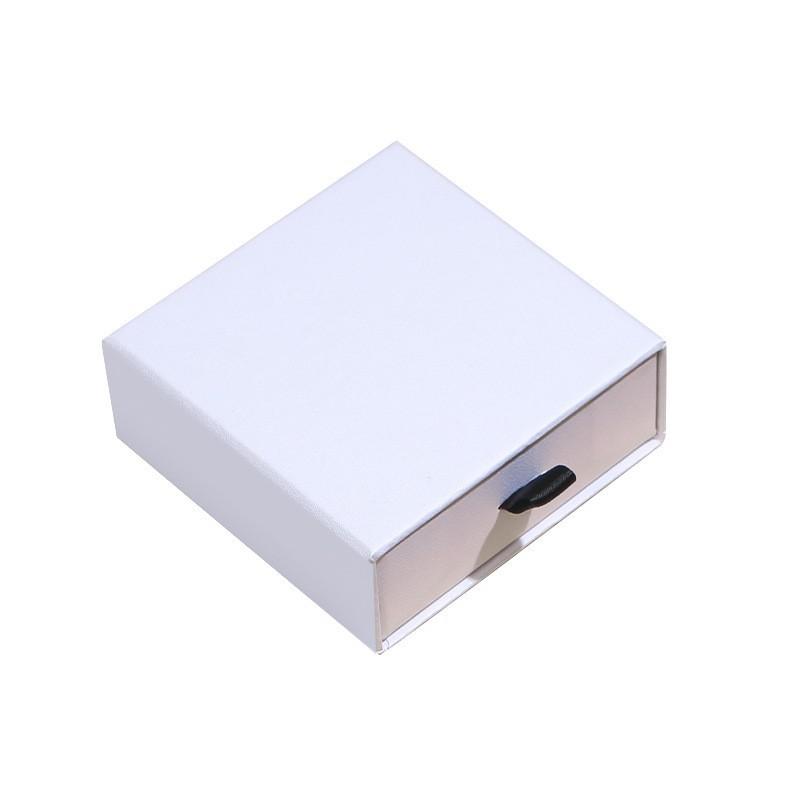 Drawer box pink white jewelry packaging box earrings necklace jewelry box ring pull-out paper box