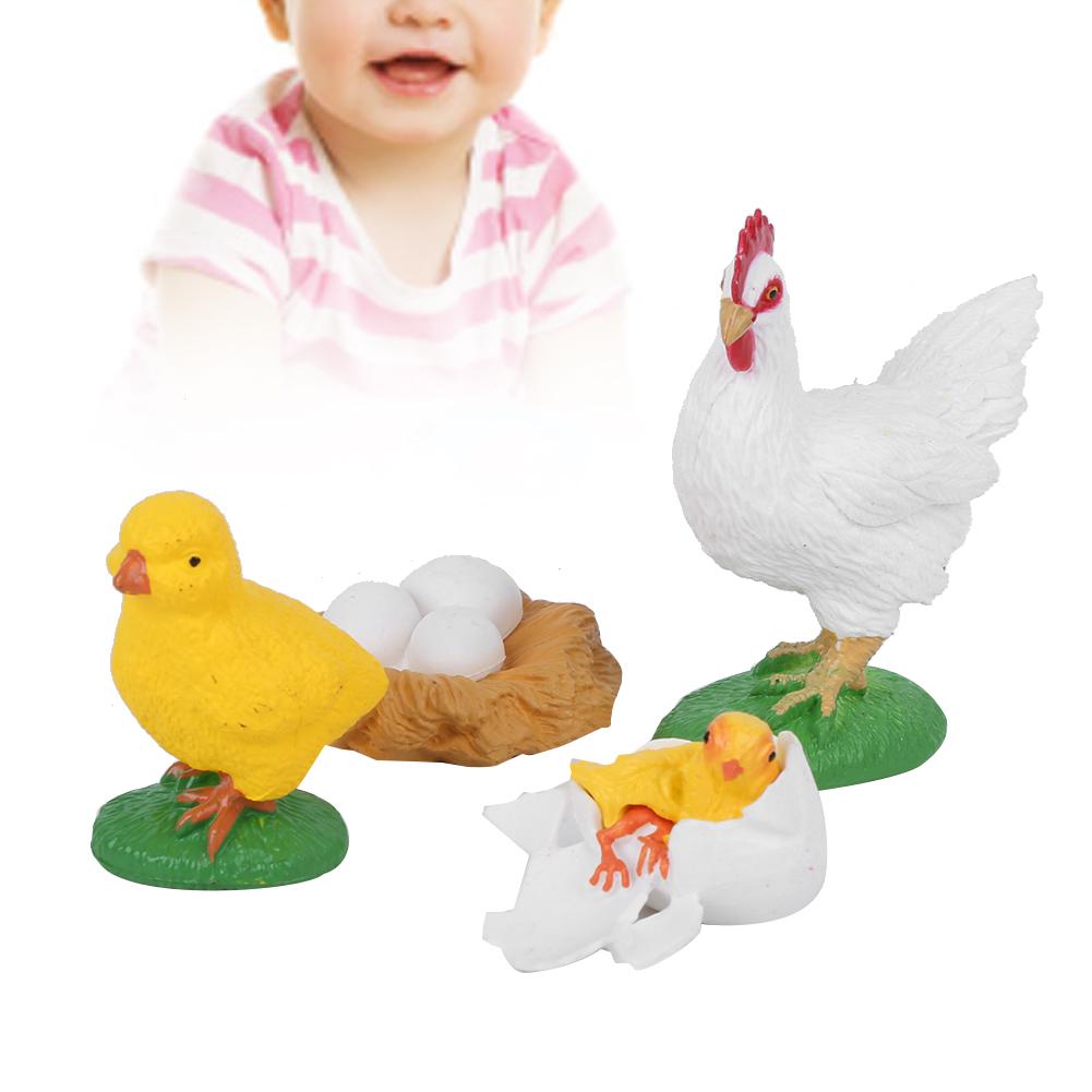 Cock Growth Cycle Model Children Miniature Simulation Animal Early Education Statue Toy