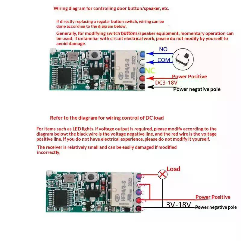 1 Set LED Lamp Controller Micro Receiver Transmitter 433mhz DC 3V 6V 12V 24V Mini Relay Wireless RF Remote Control Switch