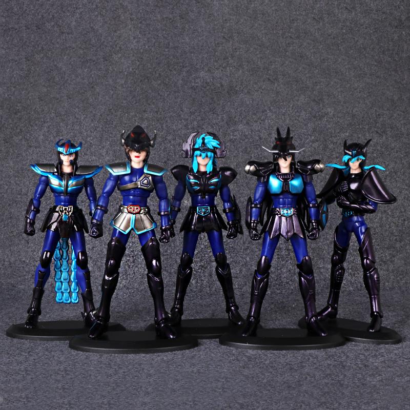 1Set/5Pcs 19cm Anime Dark Saint Seiya Figure Phoenix Ikki Hyoga Seiya Shiryu Action Figures Box Figure Collection Decoration Toy