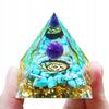 Pyramid Orgonite + Led Lamp Base 5Cm Crystal Stones Amulet 5Cm Hx18