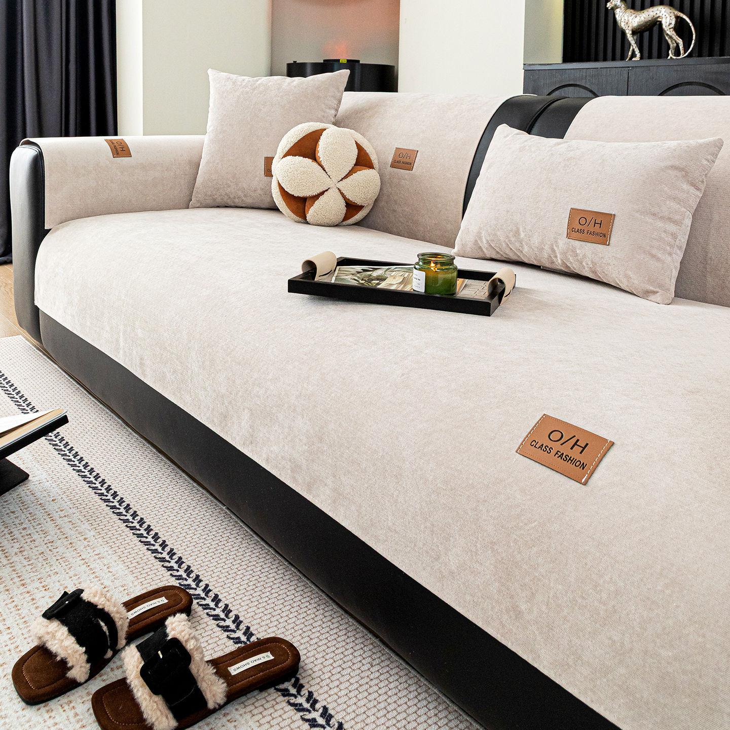 

Waterproof and Urine Proof Sofa Cushion Anti Slip Silicone High-end Feel Straight Row Sofa Seat Cushion Anti Slip Cover Cloth 45X45cm pillow cover